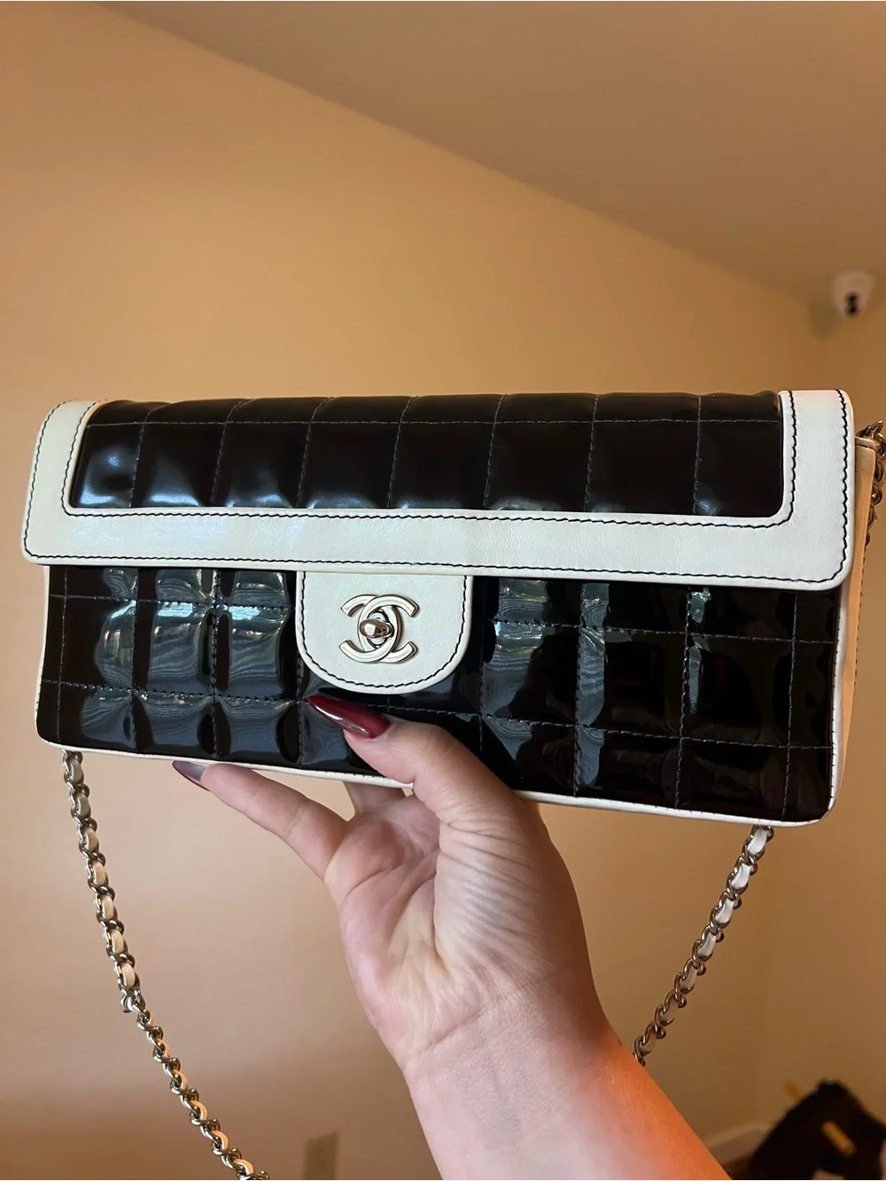 CHANEL east west chocolate bar bag